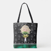 Custom Irish Dance Blond Girl Green, zwart Tote Bag (Achterkant)