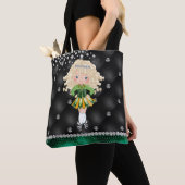 Custom Irish Dance Blond Girl Green, zwart Tote Bag (Dichtbij)