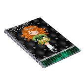 Custom Irish Dance Redhead Girl Green, Black Notitieboek (Rechterzijde)