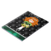Custom Irish Dance Redhead Girl Green, Black Notitieboek (Linkerzijde)