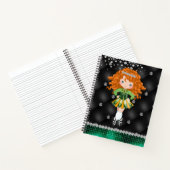 Custom Irish Dance Redhead Girl Green, Black Notitieboek (Binnen)