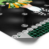 Custom Irish Dance Redhead Girl Green, Black Poster (Hoek)