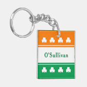 Custom Irish Family Monogram Ireland Flag Sleutelhanger (Voorkant Links)