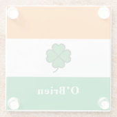 Custom Irish Flag with Last Name Glazen Onderzetter (Achterkant)