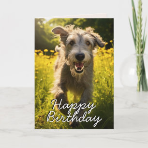 Custom Irish Wolfhound Happy Birthday Kaart
