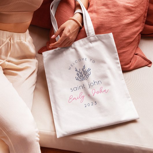 Custom Island Bruiloft Welkom Star Fish canvas tas