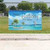 Custom Island Dolfijn Gelukkige Verjaardag Banner (Insitu)