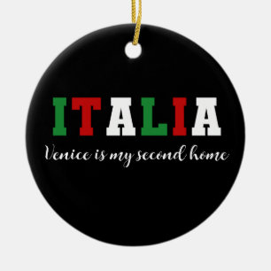 Custom Italia Italië Trip Souvenir Kerstcadeau Keramisch Ornament