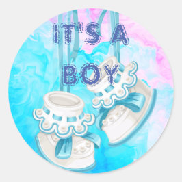 Custom IT's A Boy Baby Gender onthullen Stickers B
