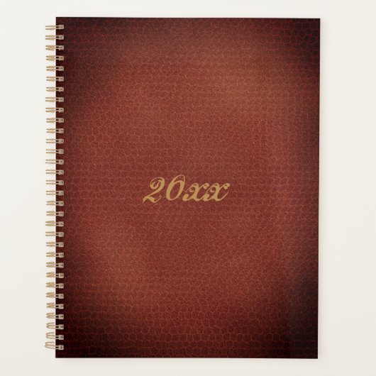 Custom Jaar  Faux Leather Look Planner (Voorkant)