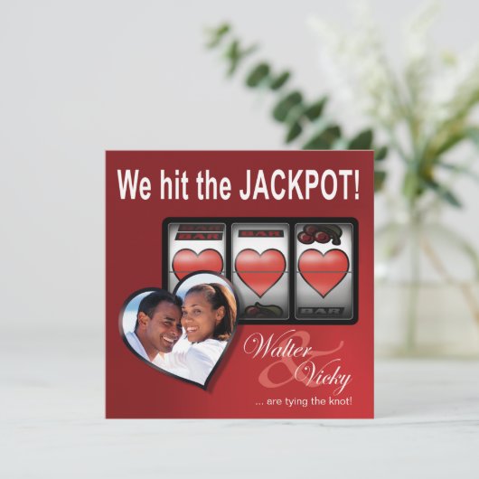 Custom Jackpot Las Vegas Save the Date (Staand voorkant)