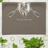 Custom Jager NAME Herten Trofee Geweren Jacht Club Theedoek (Gevouwen)