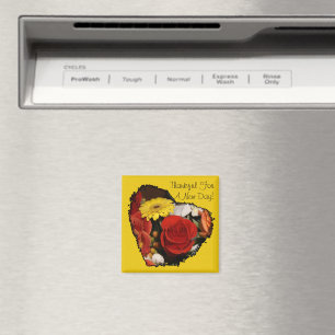 Custom Jagged Edge Mooi Floral Heart Bouquet Magneet