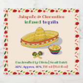 Custom Jalapeño & Clementine Infused Tequila Label Likeurfles Etiket (Enkel label)