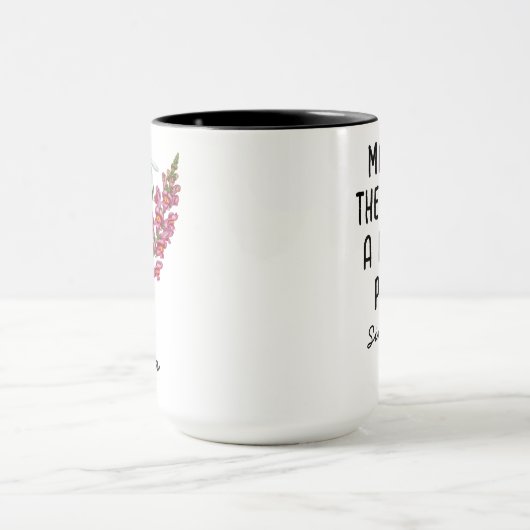 Custom January Birth Flower Mug - Carnation & Name Mok (Midden)