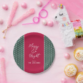 Custom Japandi Christmas Paper Plate – Asanoha  Papieren Bordje (Feest)