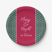 Custom Japandi Christmas Paper Plate – Asanoha  Papieren Bordje (Voorkant)