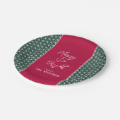 Custom Japandi Christmas Paper Plate – Asanoha  Papieren Bordje (Gekanteld)