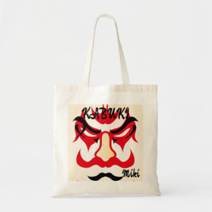 Custom Japans Kabuki Esthetisch Grappig Rood Tote Bag