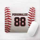 Custom Jersey Number & Name Baseball Player Design Muismat (Met muis)