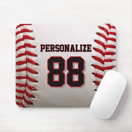 Custom Jersey Number & Name Baseball Player Design Muismat (Met muis)