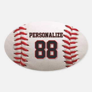 Custom Jersey Number & Name Baseball Player Design Ovale Sticker