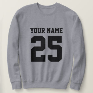 Custom jersey nummer grijs sweatshirt voor mannen