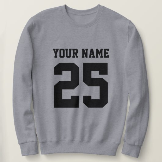Custom jersey nummer grijs sweatshirt voor mannen (Design voorkant)