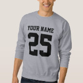 Custom jersey nummer grijs sweatshirt voor mannen (Voorkant)