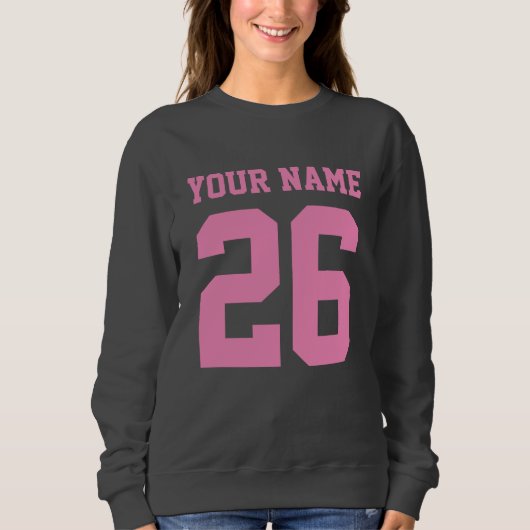 Custom jersey nummer roze grijze trui voor vrouwen (Voorkant)