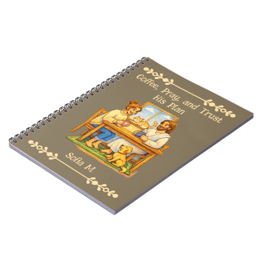 Custom Jesus & Coffee Crayon Art Prayer Journal Notitieboek (Linkerzijde)