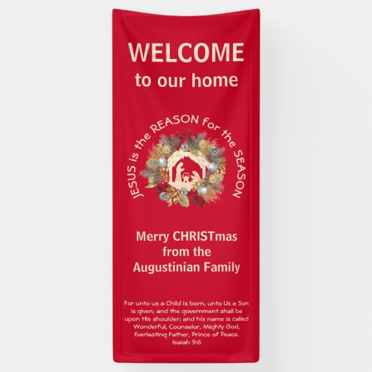 Custom JESUS IS DE REASON-kerstbanner Spandoek (Verticaal)