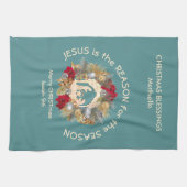 Custom JESUS IS DE REDEN VOOR Kerstmis Theedoek (Horizontaal)