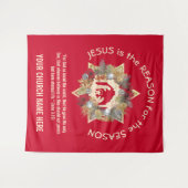 Custom JESUS IS DE REDEN VOOR Kerstmis Wandkleed (Voorkant (horizontaal))