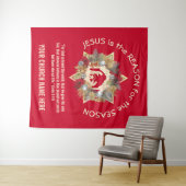 Custom JESUS IS DE REDEN VOOR Kerstmis Wandkleed (In Situ (horizontaal))