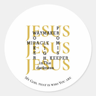 Custom JESUS Waymaker Christelijk Ronde Sticker