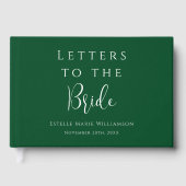 Custom Jewel Emerald Green Letters aan de bruid Gastenboek (Voorkant)