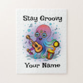 Custom Jigsaw Puzzle | Retro Octopus | Name & Text Legpuzzel (Verticaal)
