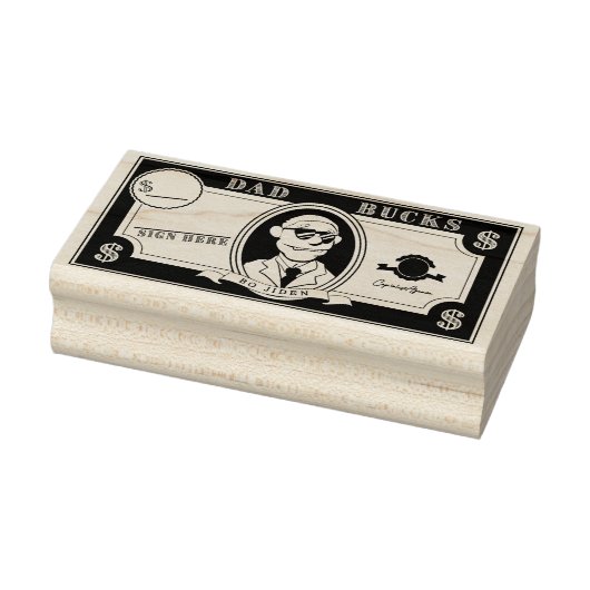 Custom Joe Biden Dad Bucks Rubber Stamp Rubberstempel (Stempel)