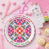 Custom Jolly Kleurrijke Moderne Kerstkeuken Papieren Bordje (Feest)