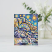 Custom Joshua Tree Arch Rock Starry Night Colorful Briefkaart (Staand voorkant)