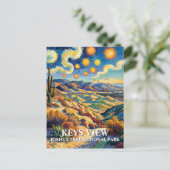 Custom Joshua Tree Keys View Van Gogh Landscape Briefkaart (Staand voorkant)