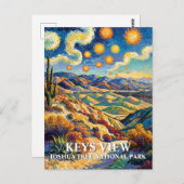 Custom Joshua Tree Keys View Van Gogh Landscape Briefkaart (Voorkant / Achterkant)