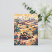 Custom Joshua Tree Tortoise Retro Desert Landscape Briefkaart (Staand voorkant)