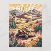 Custom Joshua Tree Tortoise Retro Desert Landscape Briefkaart (Voorkant)