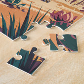 Custom Joshua Tree Tortoise Retro Desert Landscape Legpuzzel (Zijkant)