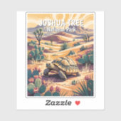 Custom Joshua Tree Tortoise Retro Desert Landscape Sticker (Vel)