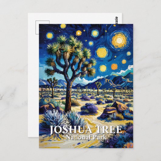 Custom Joshua Tree Van Gogh Starry Night Modern Briefkaart (Voorkant / Achterkant)
