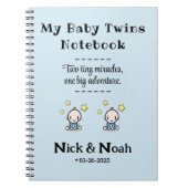 Custom Journal, gepersonaliseerde Baby Boy Twins, Notitieboek (Voorkant)
