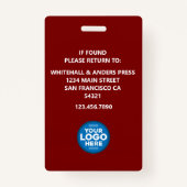 Custom Journalist Media Pass Photo ID Logo | BLACK Badge (Achterkant)